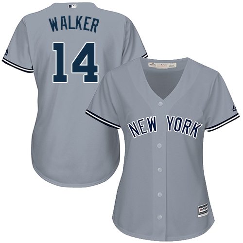Yankees #14 Neil Walker Grey Road Women's Stitched MLB Jersey